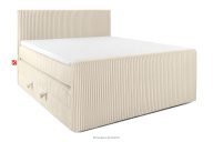 Boxspringbett Doppelzimmer hart 160 cm Doppelmatratze + Visco-Topper Cordstoff beige