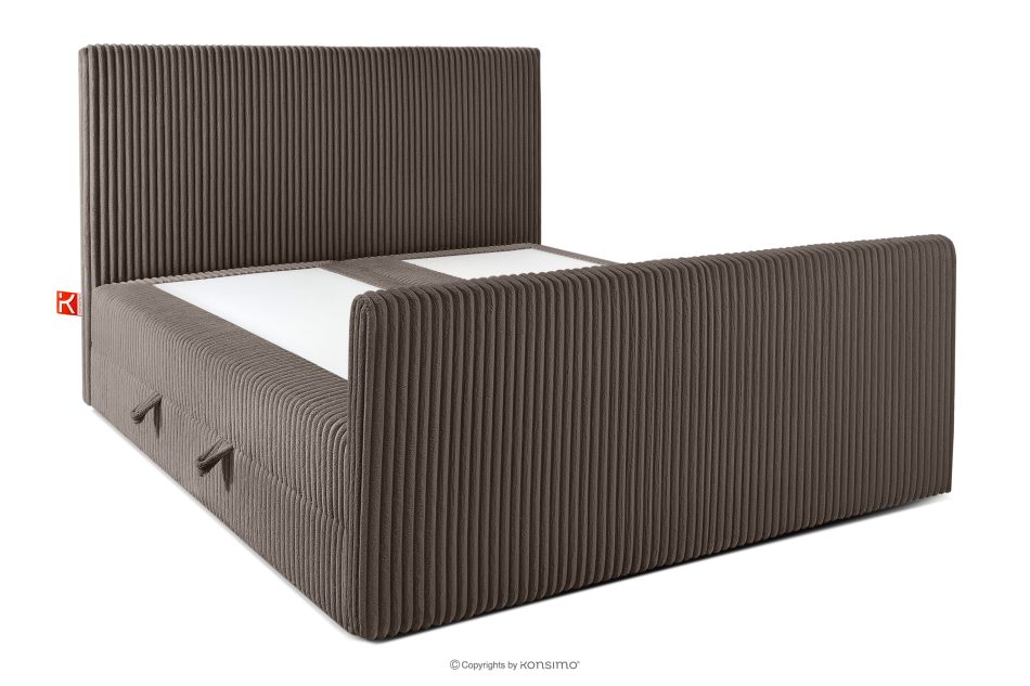 STRIX PRO+ Boxspringbett Doppelzimmer hart 160 cm Doppelmatratze + Visco-Topper Cordstoff braun braun - Foto 3