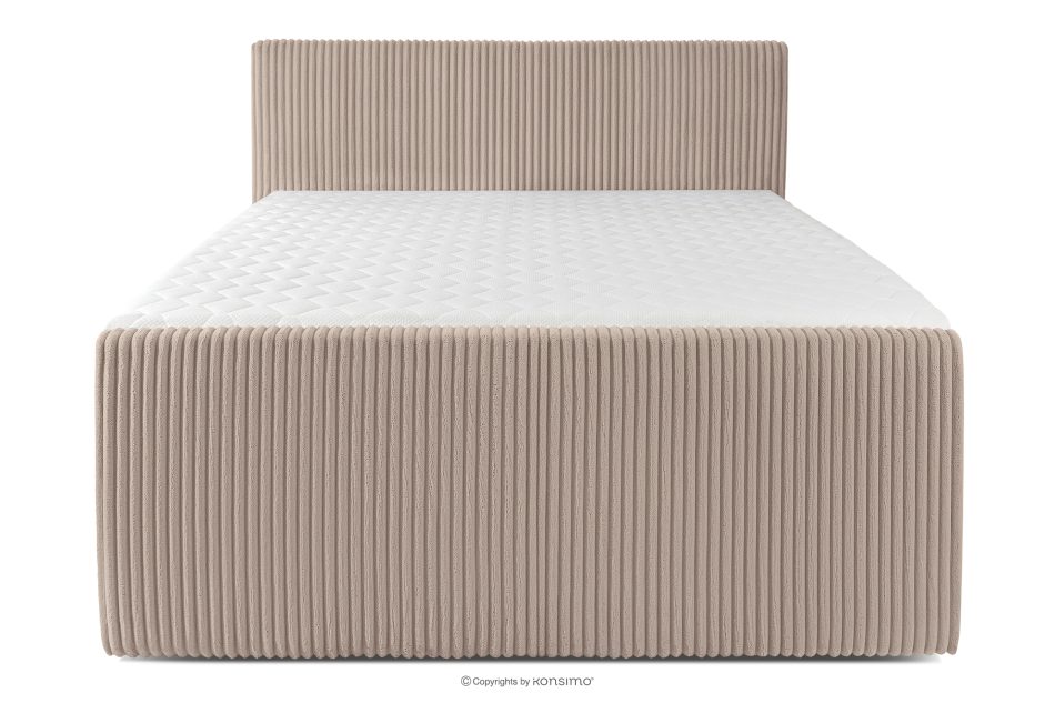 STRIX PRO+ Boxspringbett Doppelzimmer hart 160 cm Doppelmatratze + Visco-Topper Cordstoff taupe taupe - Foto 4
