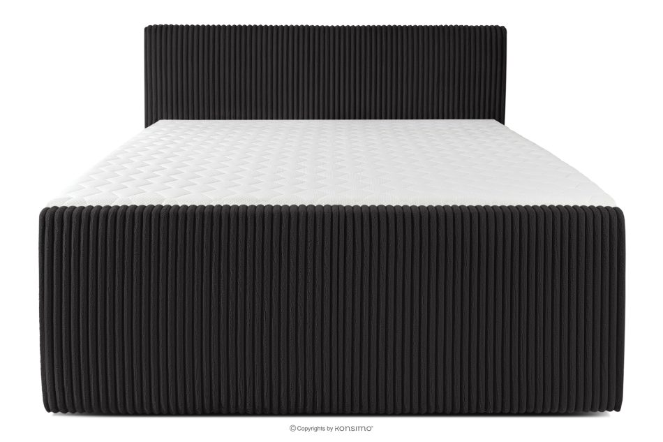 STRIX PRO+ Boxspringbett Doppelzimmer mittelhart 180 cm Doppelmatratze + HR-Topper Cordstoff schwarz schwarz - Foto 4