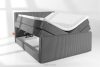STRIX PRO+ Boxspringbett Doppelzimmer mittelhart 180 cm Doppelmatratze + HR-Topper Cordstoff in Grau grau - Foto 8