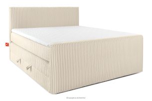 STRIX PRO+, https://konsimo.de/kollektion/strix-pro-2/ Boxspringbett Doppelzimmer mittelhart 180 cm Doppelmatratze + HR-Topper Cordstoff beige beige - Foto