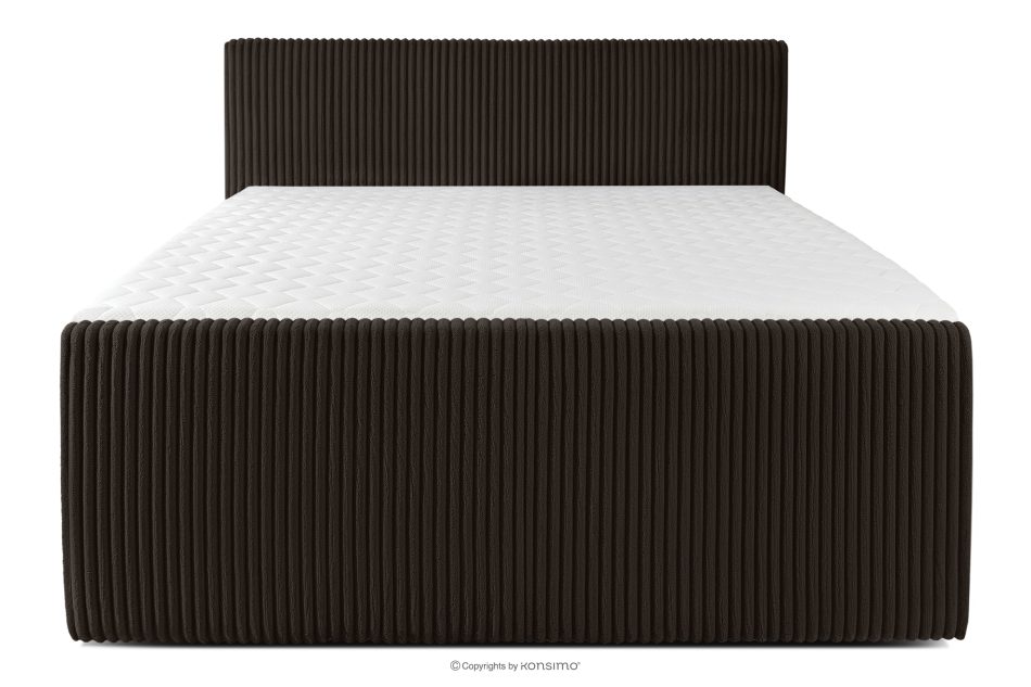 STRIX PRO+ Boxspringbett Doppelzimmer mittelhart 180 cm Doppelmatratze + HR-Topper Cordstoff in Dunkelbraun dunkelbraun - Foto 4