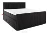 Boxspringbett Doppelzimmer mittelhart 180 cm Doppelmatratze + Visco-Topper Cordstoff schwarz
