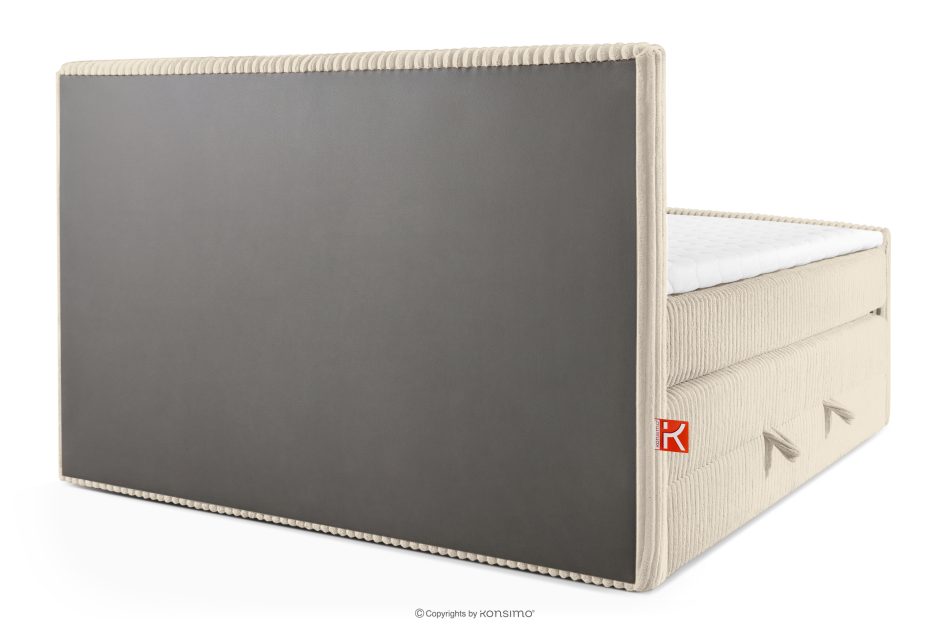STRIX PRO+ Boxspringbett Doppelzimmer mittelhart 180 cm Doppelmatratze + Visco-Topper Cordstoff beige beige - Foto 6
