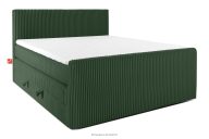 Boxspringbett Doppelzimmer hart 180 cm Doppelmatratze + HR-Topper aus dunkelgrünem Cordstoff