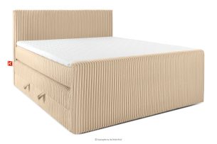 STRIX PRO+, https://konsimo.de/kollektion/strix-pro-2/ Boxspringbett Doppelzimmer hart 180 cm Doppelmatratze + HR-Topper Cordstoff sandfarben sandfarben - Foto