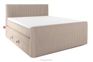 Boxspringbett Doppelzimmer hart 180 cm Doppelmatratze + HR-Topper Cordstoff taupe