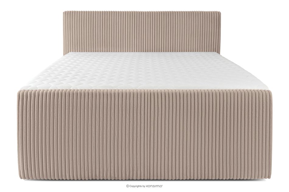 STRIX PRO+ Boxspringbett Doppelzimmer hart 180 cm Doppelmatratze + HR-Topper Cordstoff taupe taupe - Foto 4