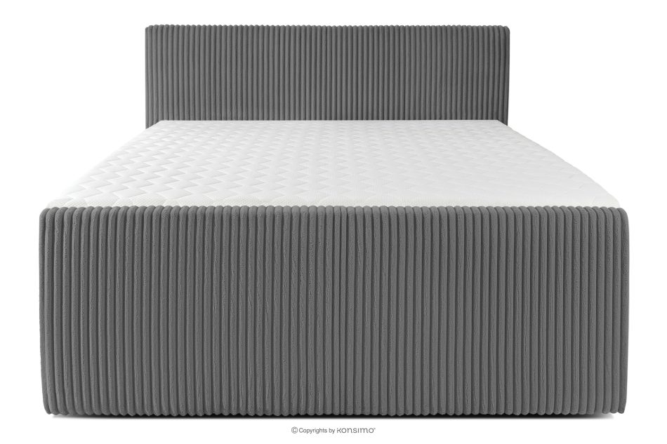 STRIX PRO+ Boxspringbett Doppelzimmer hart 180 cm Doppelmatratze + Visco-Topper Cordstoff grau grau - Foto 4