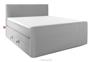 STRIX PRO+, https://konsimo.de/kollektion/strix-pro-2/ Boxspringbett Doppelzimmer hart 180 cm Doppelmatratze + Visco-Topper Cordstoff hellgrau hellgrau - Foto