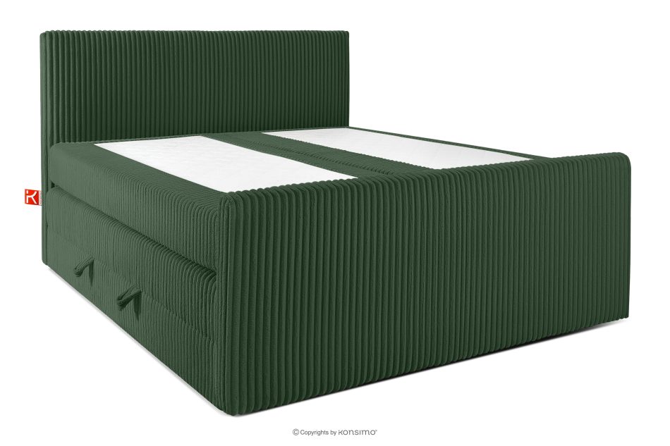 STRIX PRO+ Boxspringbett Doppelzimmer hart 180 cm Doppelmatratze + Visco-Topper Cordstoff dunkelgrün dunkelgrün - Foto 2
