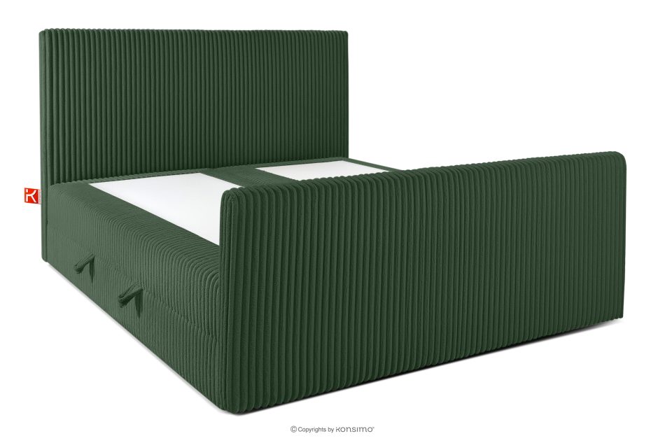 STRIX PRO+ Boxspringbett Doppelzimmer hart 180 cm Doppelmatratze + Visco-Topper Cordstoff dunkelgrün dunkelgrün - Foto 3