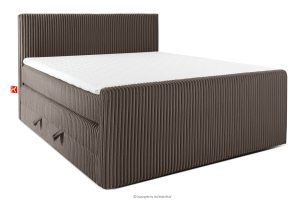 STRIX PRO+, https://konsimo.de/kollektion/strix-pro-2/ Boxspringbett Doppelzimmer hart 180 cm Doppelmatratze + Visco-Topper Cordstoff braun braun - Foto