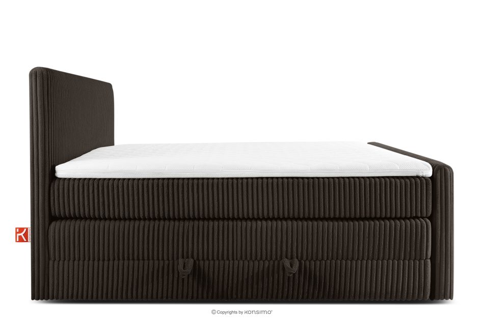 STRIX PRO+ Boxspringbett Doppelzimmer hart 180 cm Doppelmatratze + Visco-Topper Cordstoff dunkelbraun dunkelbraun - Foto 5