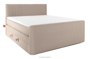STRIX PRO+, https://konsimo.de/kollektion/strix-pro-2/ Boxspringbett Doppelzimmer hart 180 cm Doppelmatratze + Visco-Topper Cordstoff taupe taupe - Foto
