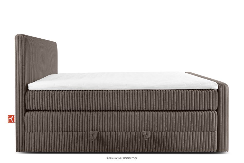 STRIX PRO+ Boxspringbett Doppelzimmer mittelhart 200 cm Doppelmatratze + HR-Topper Cordstoff in Braun braun - Foto 5