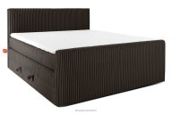 Boxspringbett Doppelzimmer mittelhart 200 cm Doppelmatratze + HR-Topper Cordstoff in Dunkelbraun