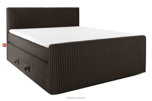 STRIX PRO+, https://konsimo.de/kollektion/strix-pro-2/ Boxspringbett Doppelzimmer mittelhart 200 cm Doppelmatratze + HR-Topper Cordstoff in Dunkelbraun dunkelbraun - Foto