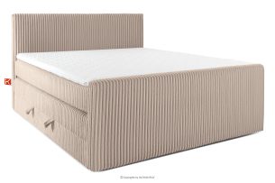 STRIX PRO+, https://konsimo.de/kollektion/strix-pro-2/ Boxspringbett Doppelzimmer mittelhart 200 cm Doppelmatratze + HR-Topper Cordstoff in Taupe taupe - Foto