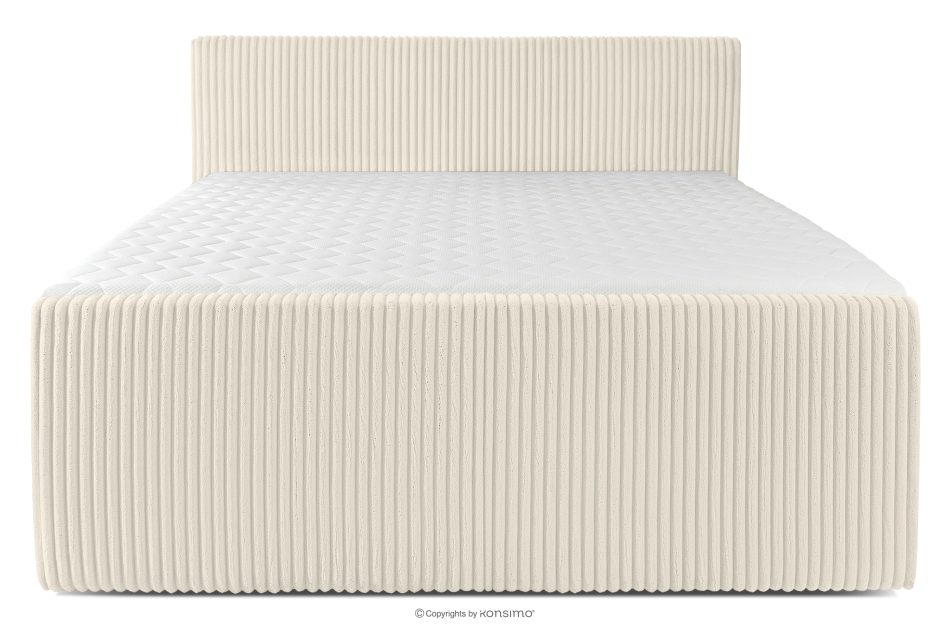 STRIX PRO+ Boxspringbett Doppelzimmer mittelhart 200 cm Doppelmatratze + Visco-Topper Cordstoff weiß/ecru weiß/ecru - Foto 4