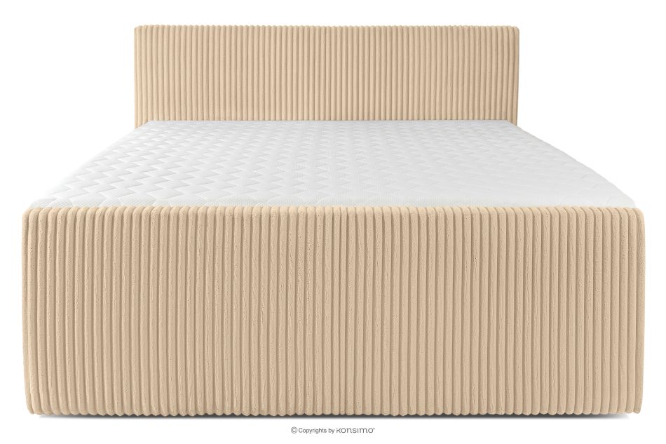 STRIX PRO+ Boxspringbett Doppelzimmer mittelhart 200 cm Doppelmatratze + Visco-Topper Cordstoff sandfarben sandfarben - Foto 4