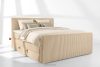 STRIX PRO+ Boxspringbett Doppelzimmer mittelhart 200 cm Doppelmatratze + Visco-Topper Cordstoff sandfarben sandfarben - Foto 2
