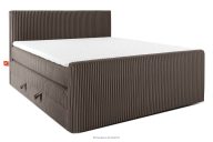 Boxspringbett Doppelzimmer mittelhart 200 cm Doppelmatratze + Visco-Topper Cordstoff braun
