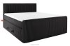 Boxspringbett Doppelzimmer hart 200 cm Doppelmatratze + HR-Topper Cordstoff schwarz