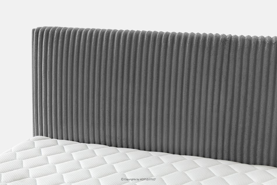 STRIX PRO+ Boxspringbett Doppelzimmer hart 200 cm Doppelmatratze + HR-Topper Cordstoff grau grau - Foto 9