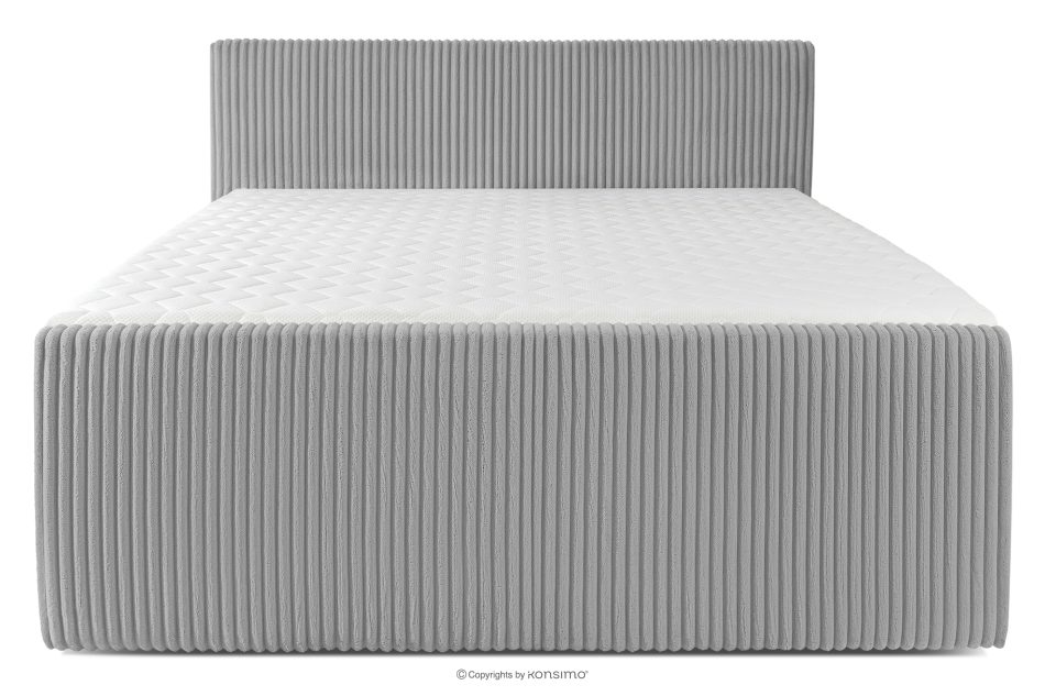 STRIX PRO+ Boxspringbett Doppelzimmer hart 200 cm Doppelmatratze + HR-Topper Cordstoff hellgrau hellgrau - Foto 4