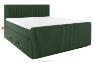 Boxspringbett Doppelzimmer hart 200 cm Doppelmatratze + HR-Topper Cordstoff dunkelgrün