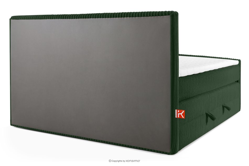 STRIX PRO+ Boxspringbett Doppelzimmer hart 200 cm Doppelmatratze + HR-Topper Cordstoff dunkelgrün dunkelgrün - Foto 6