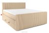 Boxspringbett Doppelzimmer hart 200 cm Doppelmatratze + HR-Topper Cordstoff sandfarben