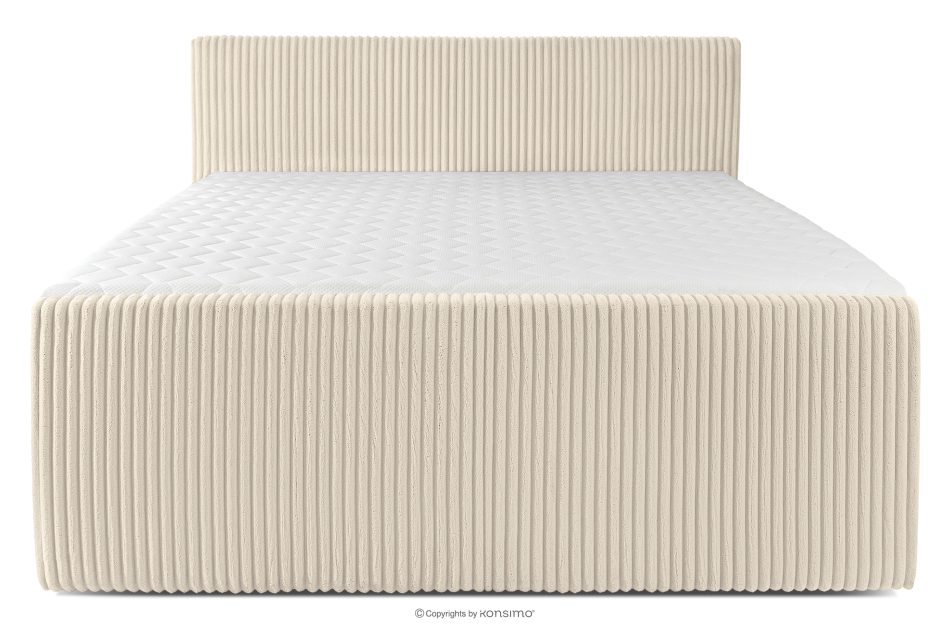 STRIX PRO+ Boxspringbett Doppelzimmer hart 200 cm Doppelmatratze + HR-Topper Cordstoff beige beige - Foto 4