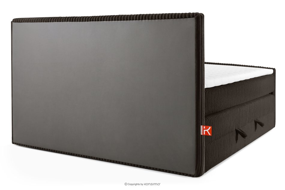STRIX PRO+ Boxspringbett Doppelzimmer hart 200 cm Doppelmatratze + HR-Topper Cordstoff dunkelbraun dunkelbraun - Foto 6