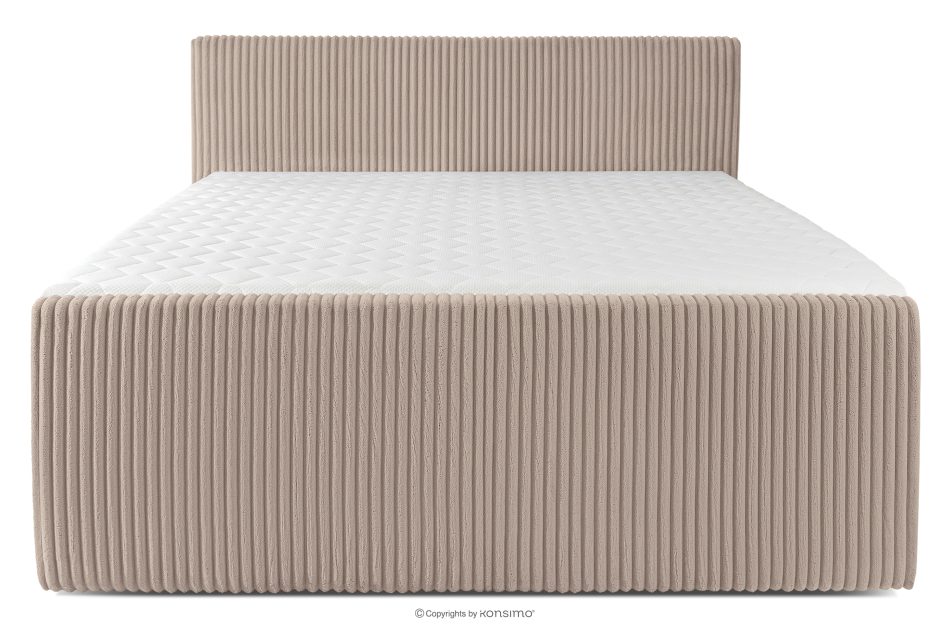STRIX PRO+ Boxspringbett Doppelzimmer hart 200 cm Doppelmatratze + HR-Topper Cordstoff taupe taupe - Foto 4