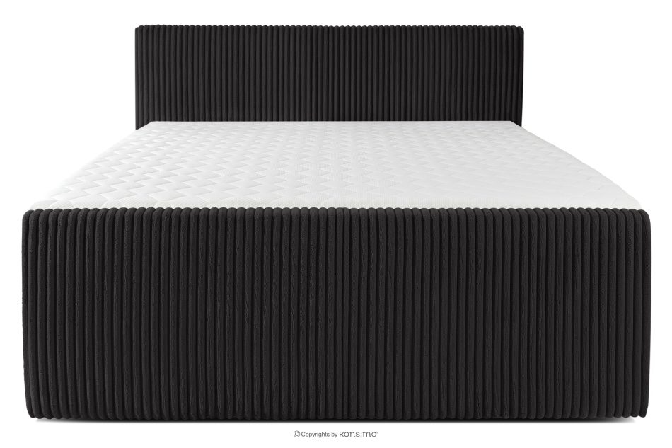 STRIX PRO+ Boxspringbett Doppelzimmer hart 200 cm Doppelmatratze + Visco-Topper Cordstoff schwarz schwarz - Foto 4