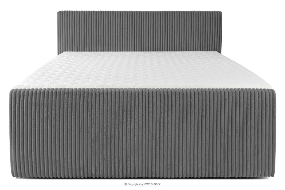 STRIX PRO+ Boxspringbett Doppelzimmer hart 200 cm Doppelmatratze + Visco-Topper Cordstoff grau grau - Foto 4