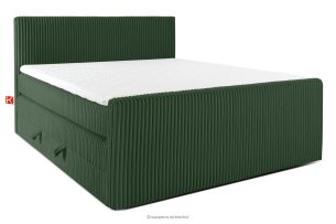 STRIX PRO+, https://konsimo.de/kollektion/strix-pro-2/ Boxspringbett Doppelzimmer hart 200 cm Doppelmatratze + Visco-Topper Cordstoff dunkelgrün dunkelgrün - Foto