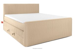 STRIX PRO+, https://konsimo.de/kollektion/strix-pro-2/ Boxspringbett Doppelzimmer hart 200 cm Doppelmatratze + Visco-Topper Cordstoff sandfarben sandfarben - Foto