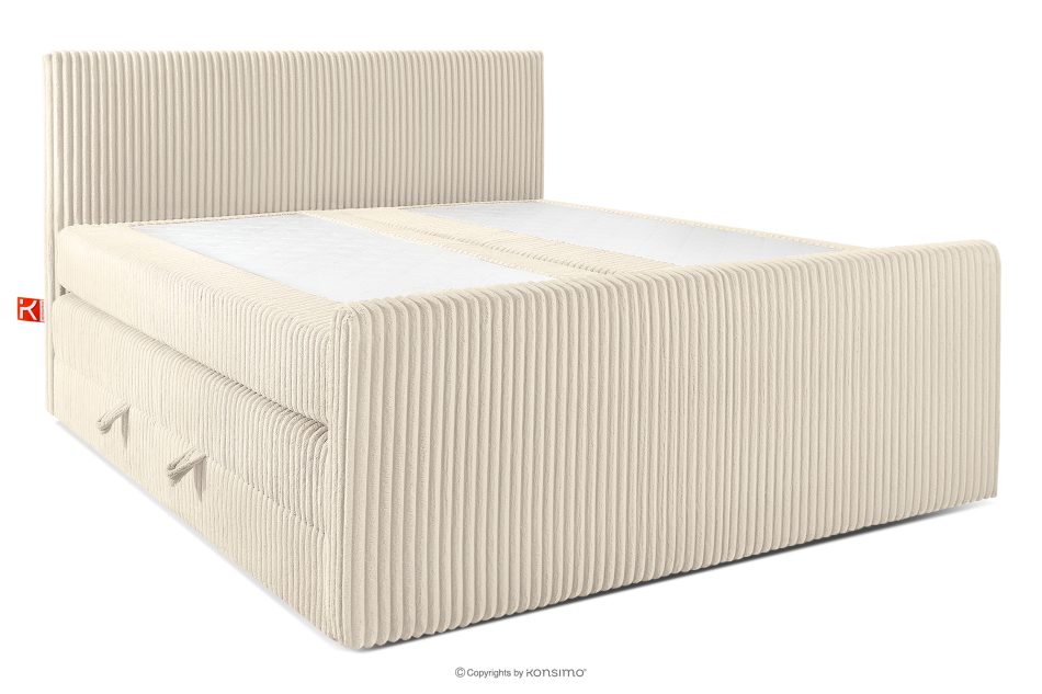 STRIX PRO+ Boxspringbett Doppelzimmer hart 200 cm Doppelmatratze + Visco-Topper Cordstoff beige beige - Foto 2