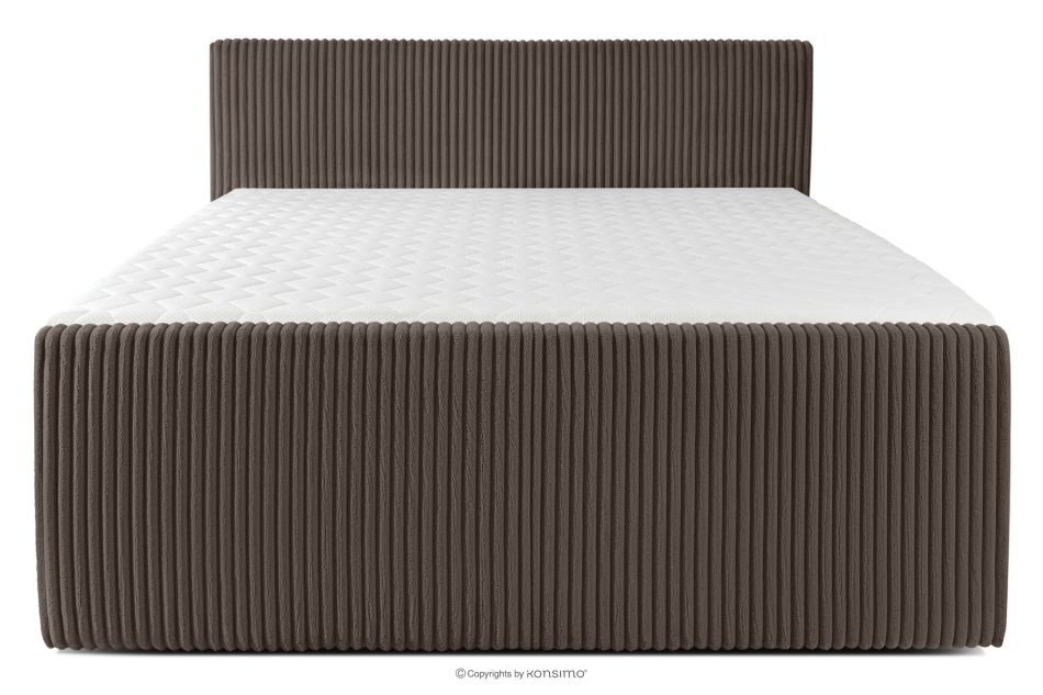 STRIX PRO+ Boxspringbett Doppelzimmer hart 200 cm Doppelmatratze + Visco-Topper Cordstoff braun braun - Foto 4