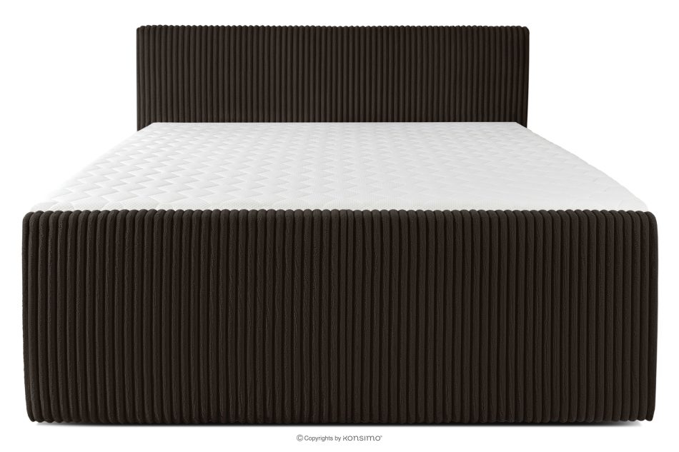 STRIX PRO+ Boxspringbett Doppelzimmer hart 200 cm Doppelmatratze + Visco-Topper Cordstoff dunkelbraun dunkelbraun - Foto 4
