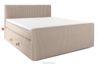 Boxspringbett Doppelzimmer hart 200 cm Doppelmatratze + Visco-Topper Cordstoff taupe