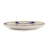 Dessertteller Wellen im skandinavischen Stil blau/beige/olivgrün