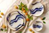 DALLI Dessertteller Wellen im skandinavischen Stil blau/beige/olivgrün blau/beige/olivgrün - Foto 7