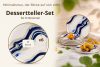 DALLI Dessertteller Wellen im skandinavischen Stil 6 Stück blau/beige/olivgrün blau/beige/olivgrün - Foto 8