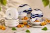 DALLI Essgeschirr-Set Wellen im skandinavischen Stil 6 Personen (18 Stück) blau/beige/olivgrün blau/beige/olivgrün - Foto 2