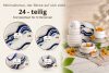 DALLI Essgeschirr-Set Wellen im skandinavischen Stil 6 Personen (24 Stück) blau/beige/olivgrün blau/beige/olivgrün - Foto 11